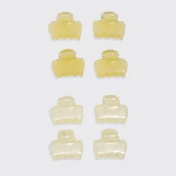 Mini Jelly Cloud Clips 8pc Set Pearlized Cream & Butter Yellow