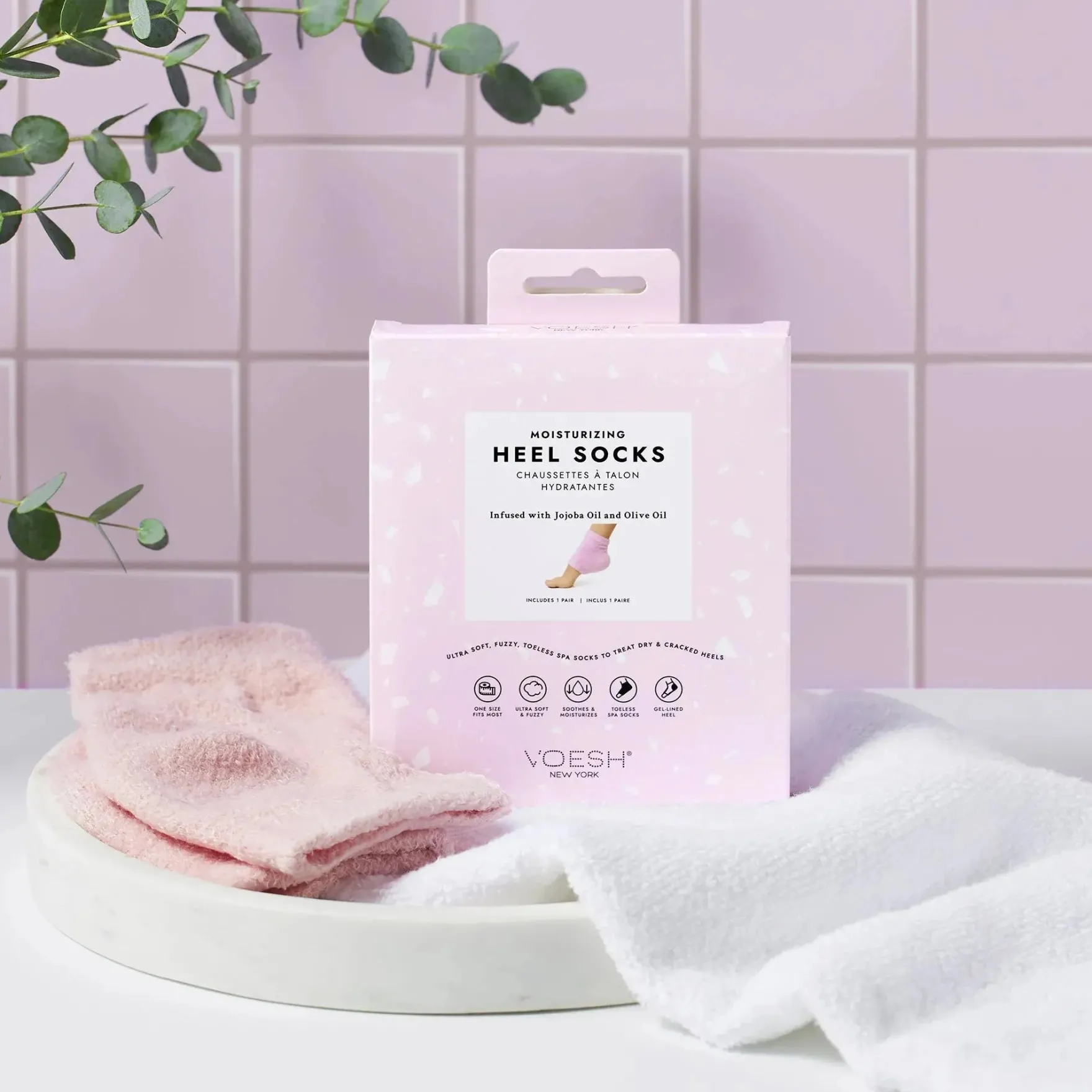 Moisturizing Heel Socks Pink