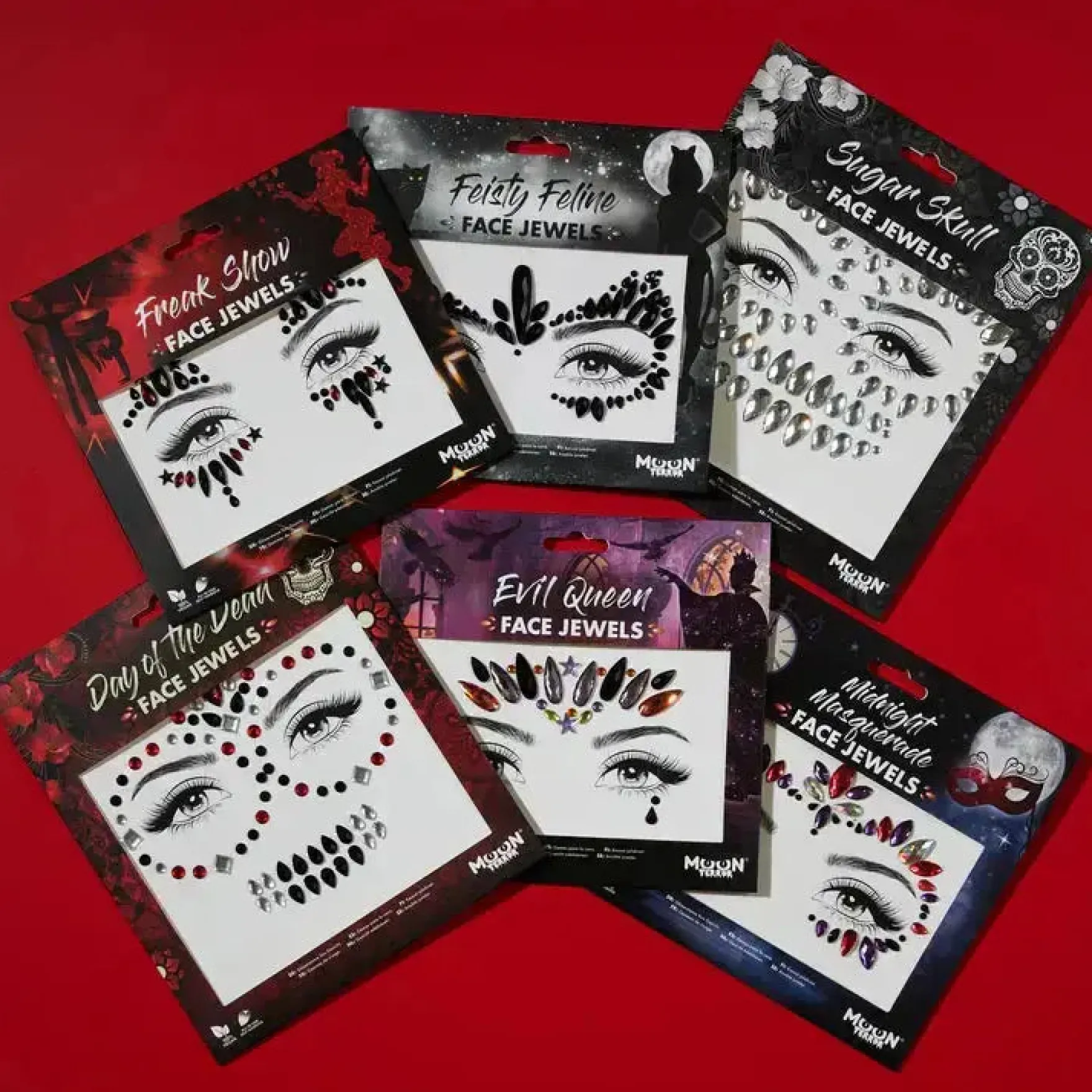Moon Terror Halloween Face Jewels Sugar Skull