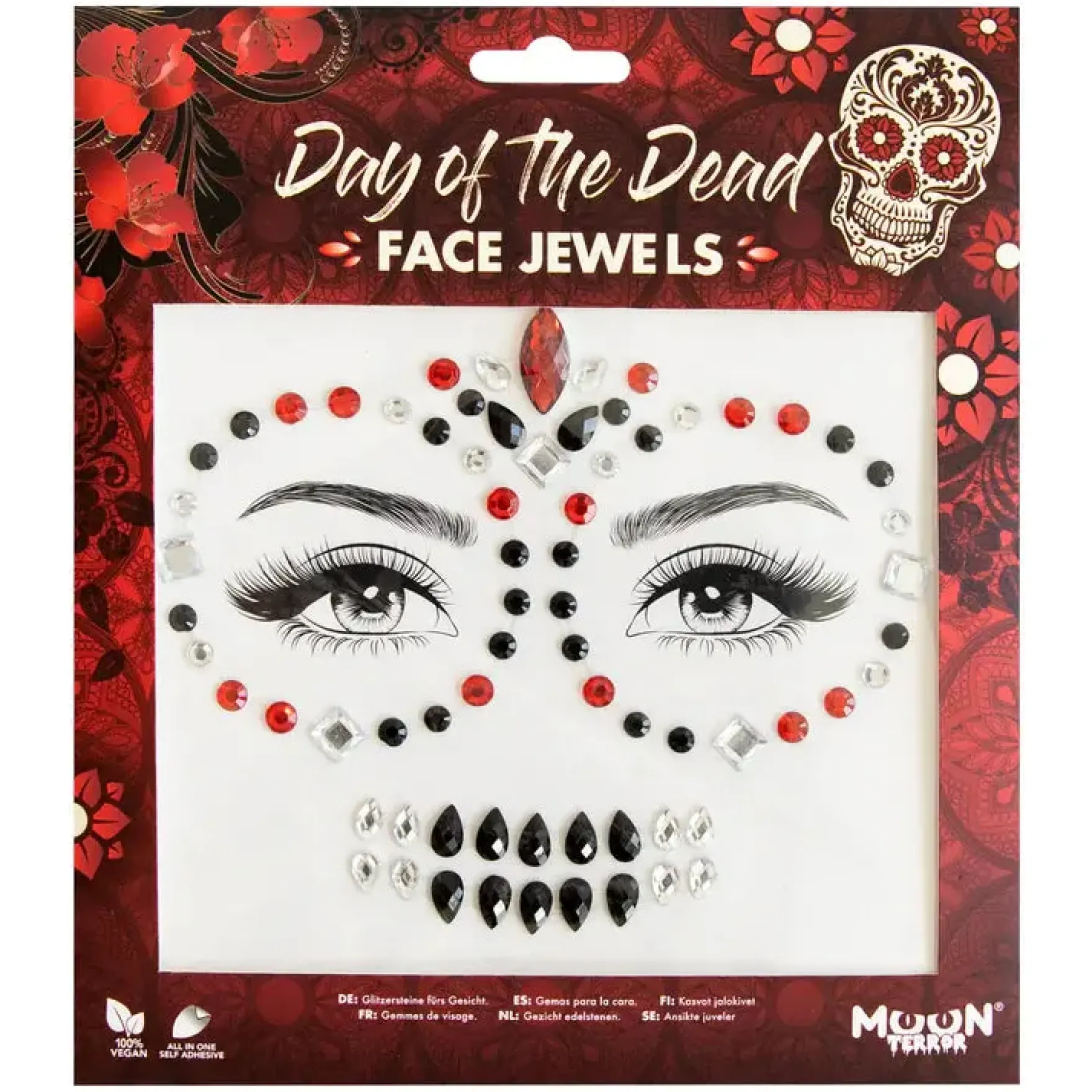 Moon Terror Halloween Face Jewels Day of the Dead
