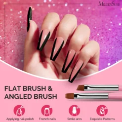 Nail Art Brushes Set Pink 6Pcs
