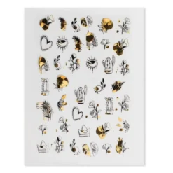 Nail Art Gold Glam Stickers 15