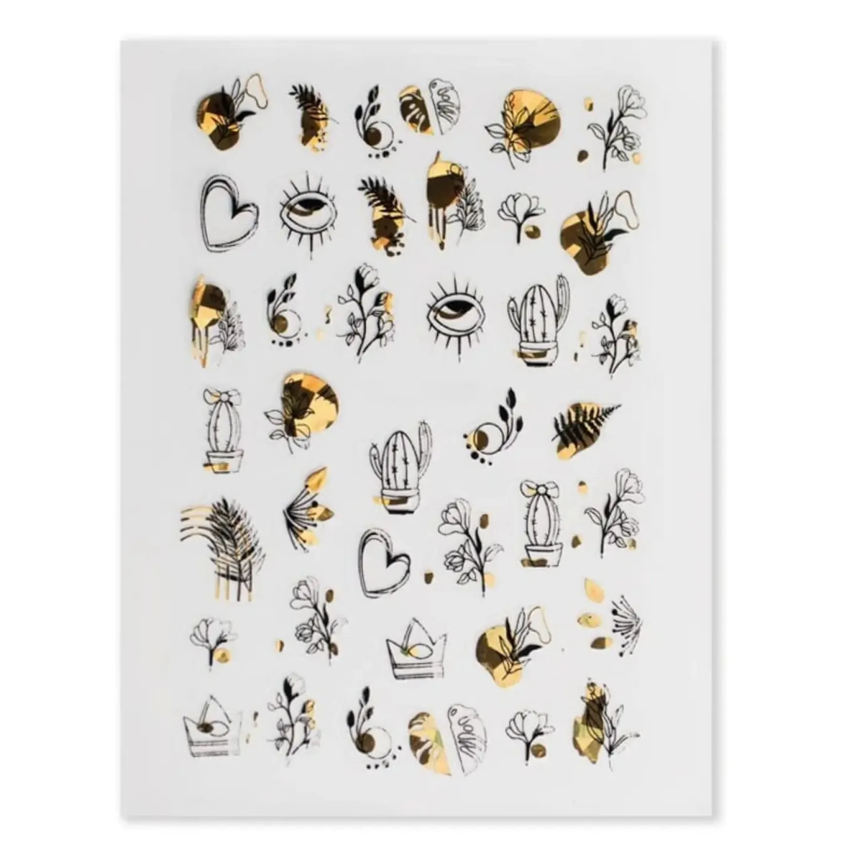 Nail Art Gold Glam Stickers 15