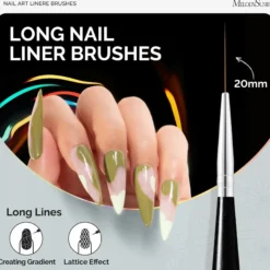 Nail Art Liner Brushes Black 5Pcs