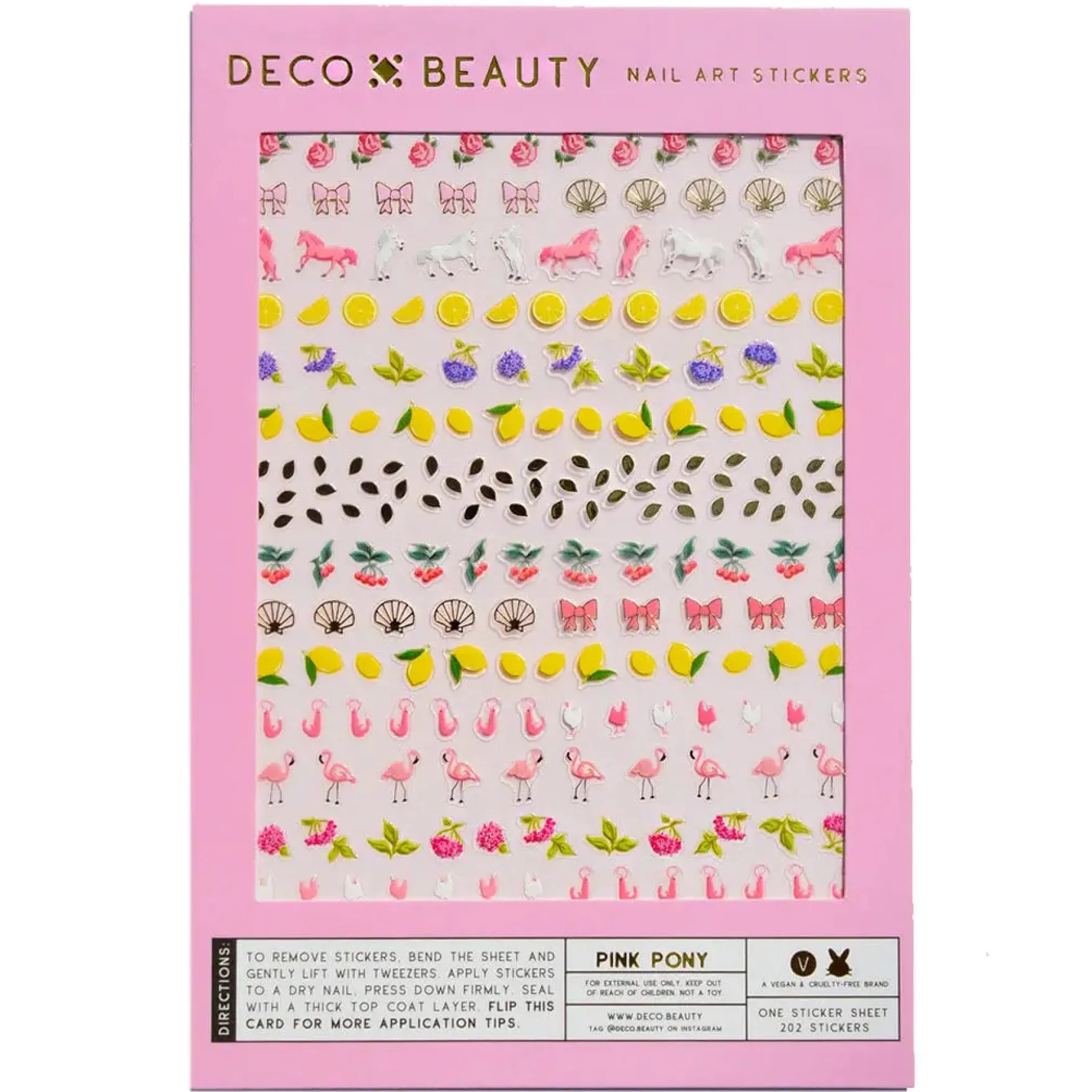 Nail Art Stickers Pink Pony