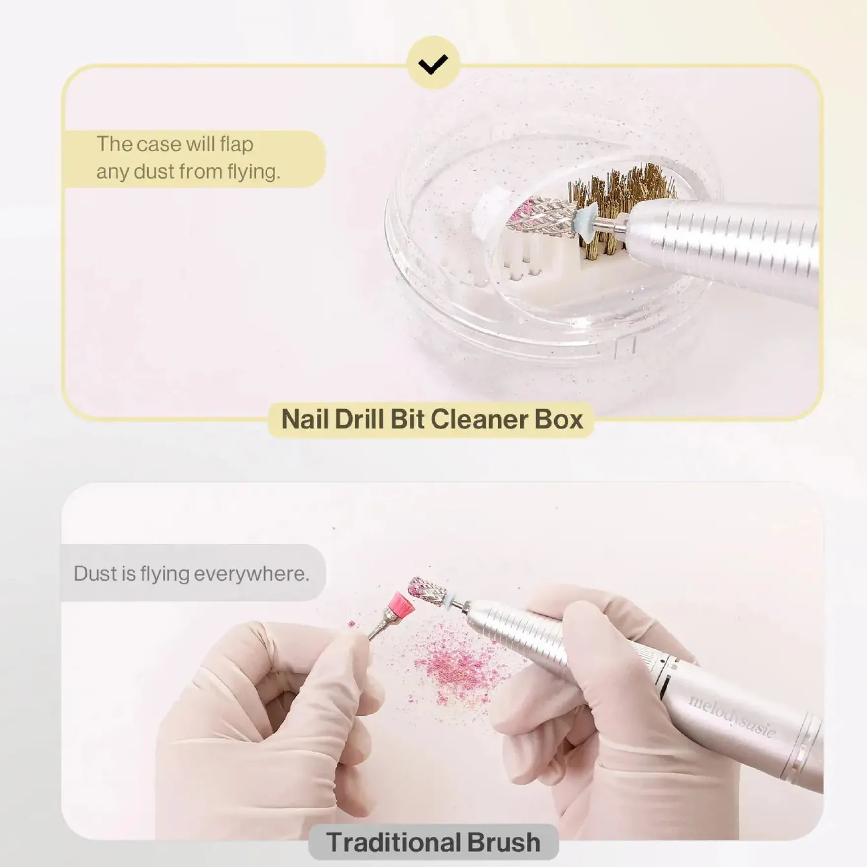 Nail Drill Bits Cleaner Box