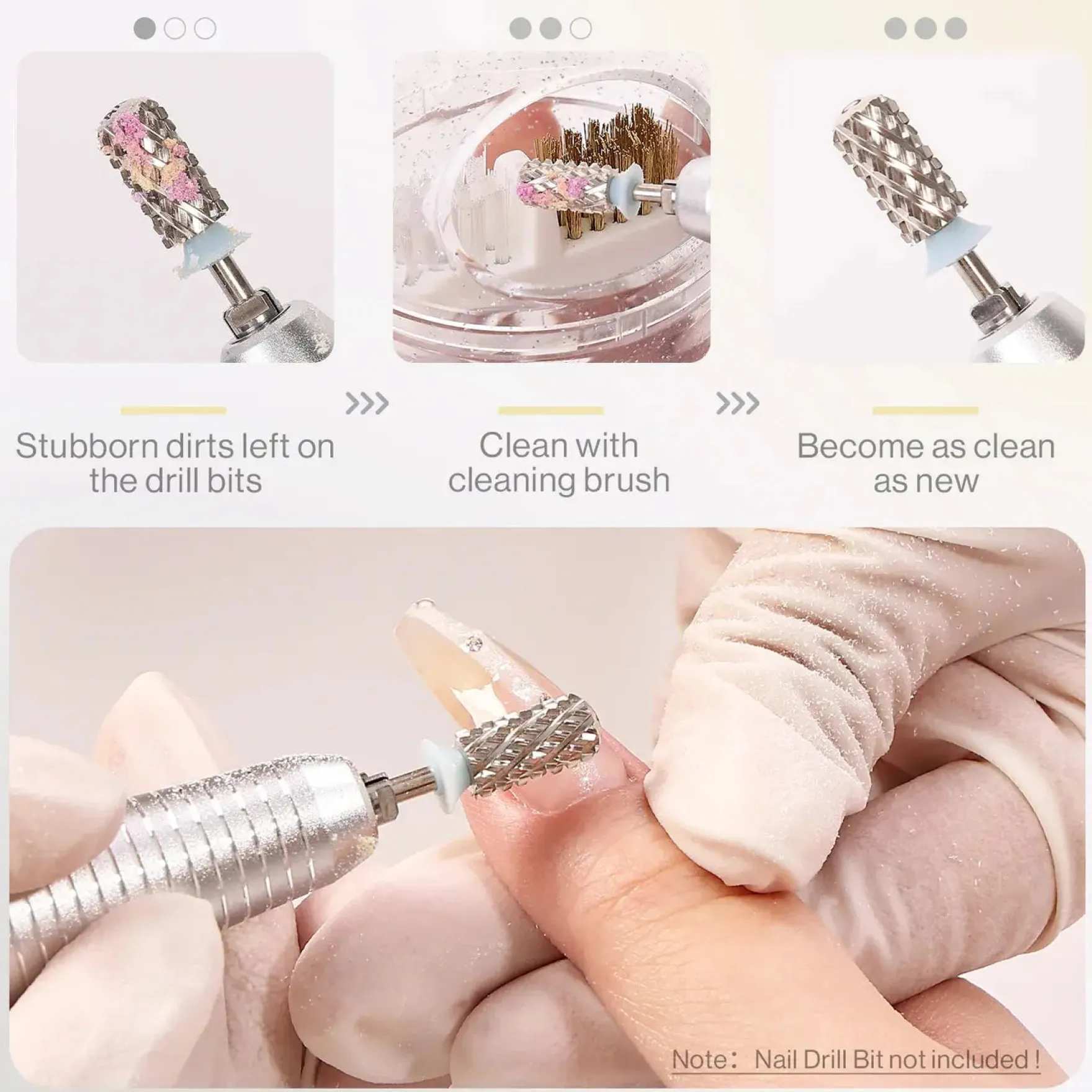 Nail Drill Bits Cleaner Box