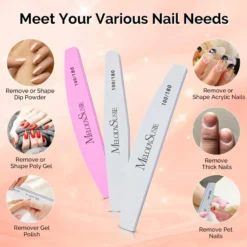 Nail Files and Buffers Set 100/180 Grit 9Pcs