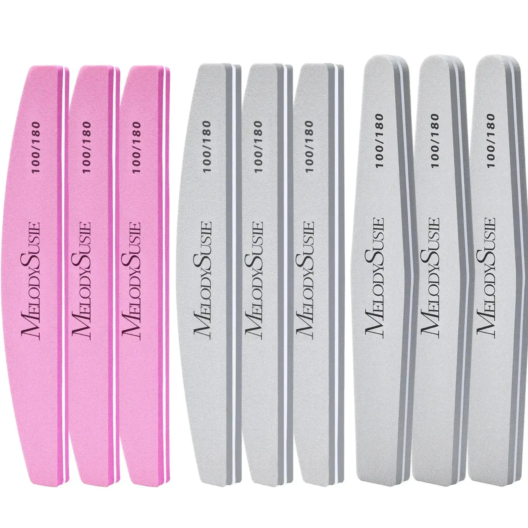 Nail Files and Buffers Set 100/180 Grit 9Pcs