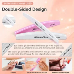 Nail Files and Buffers Set 100/180 Grit 9Pcs