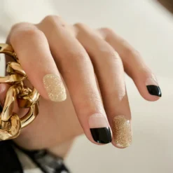 Nail Strips Black French