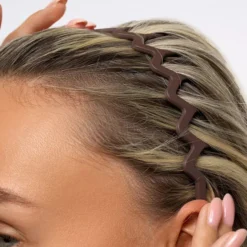 Neutral Zig Zag Headbands Set Matte