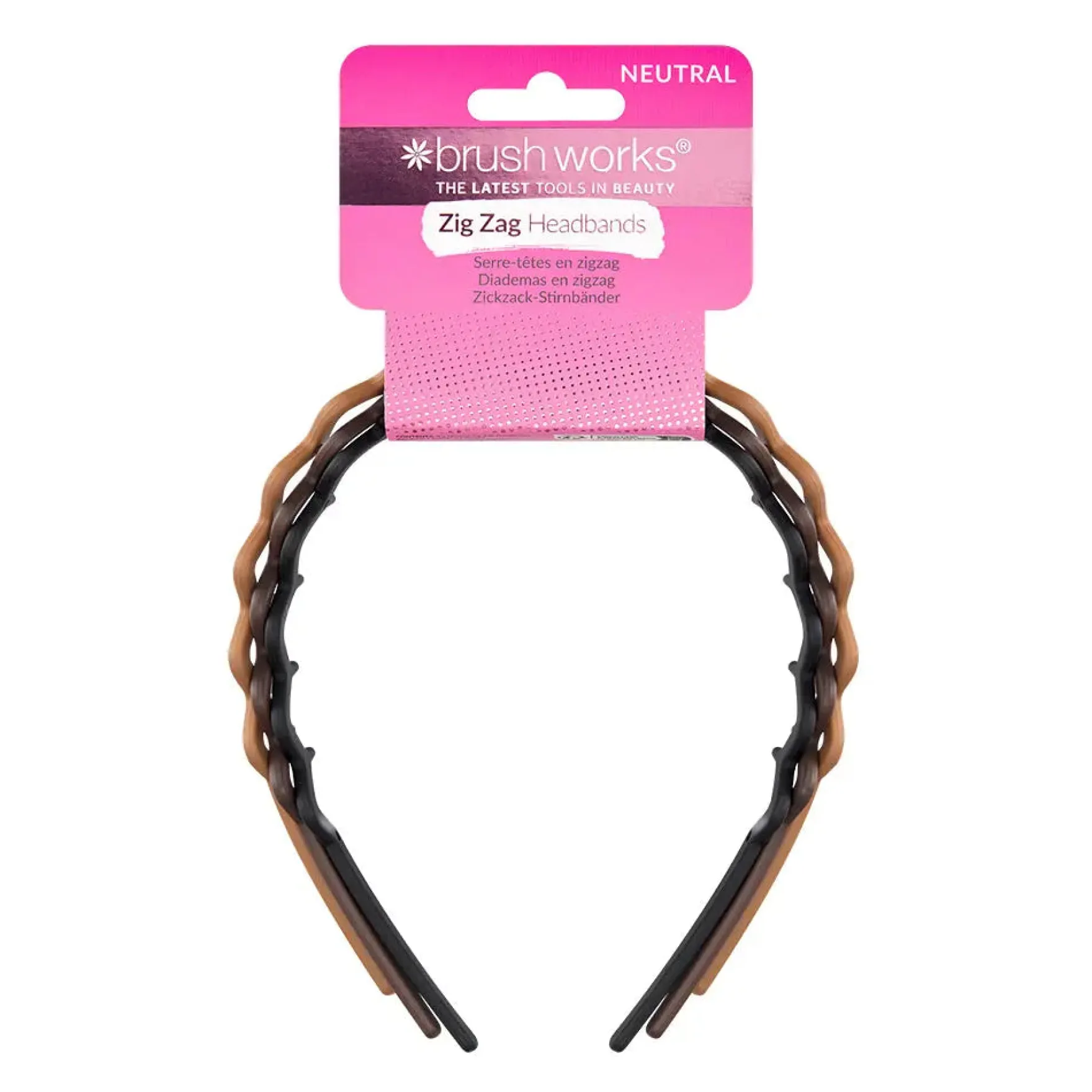 Neutral Zig Zag Headbands Set Matte