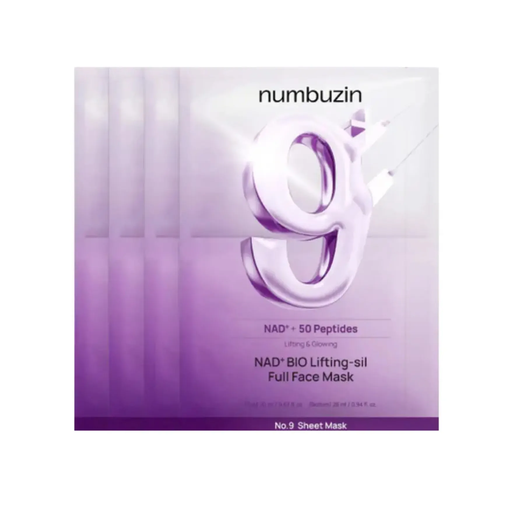 No.9 NAD Bio Lifting Full Cover Facial Mask 4-Pack