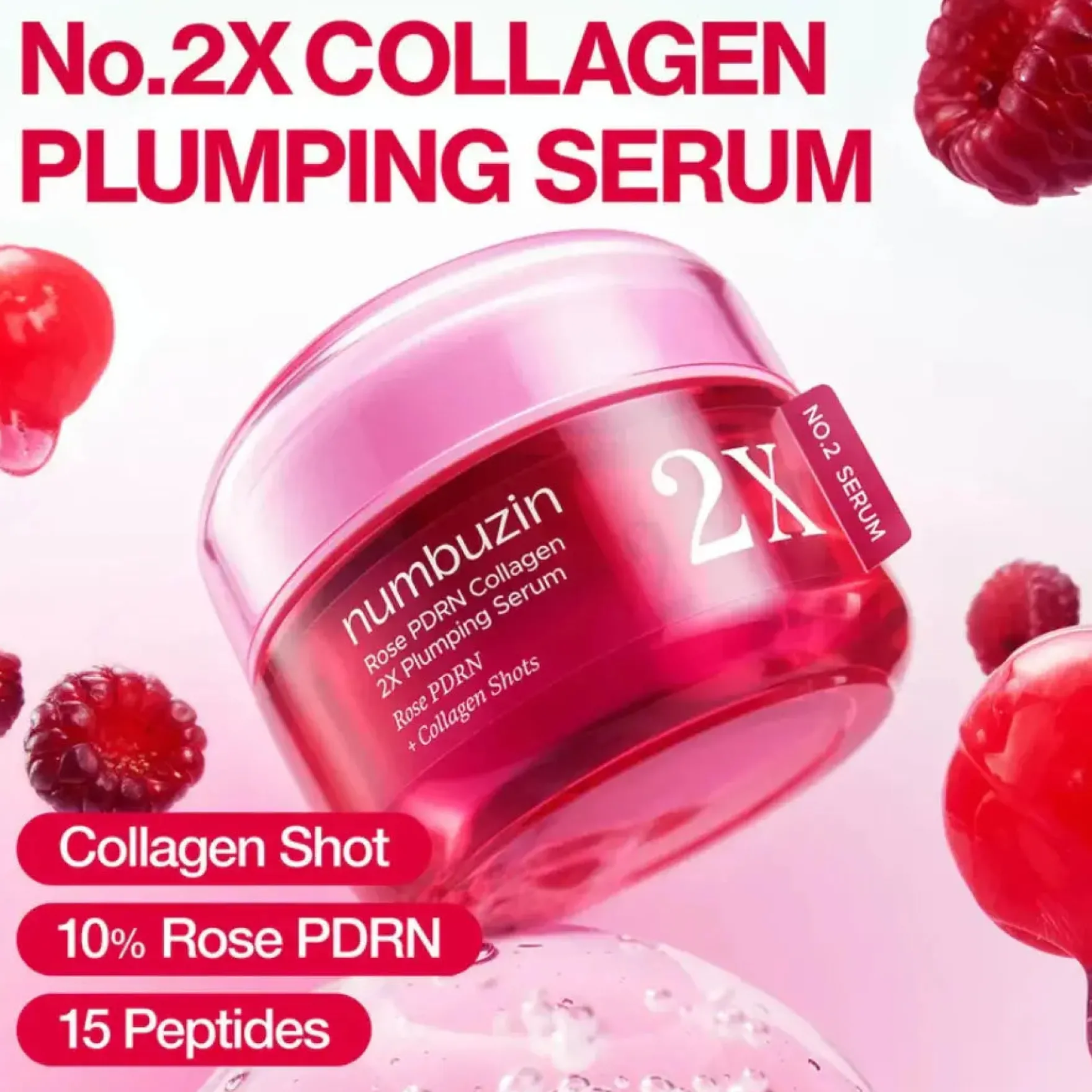 No.2 Rose PDRN Collagen 2X Plumping Serum