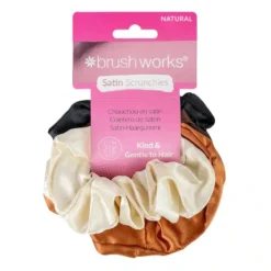 Nude Satin Scrunchies Set