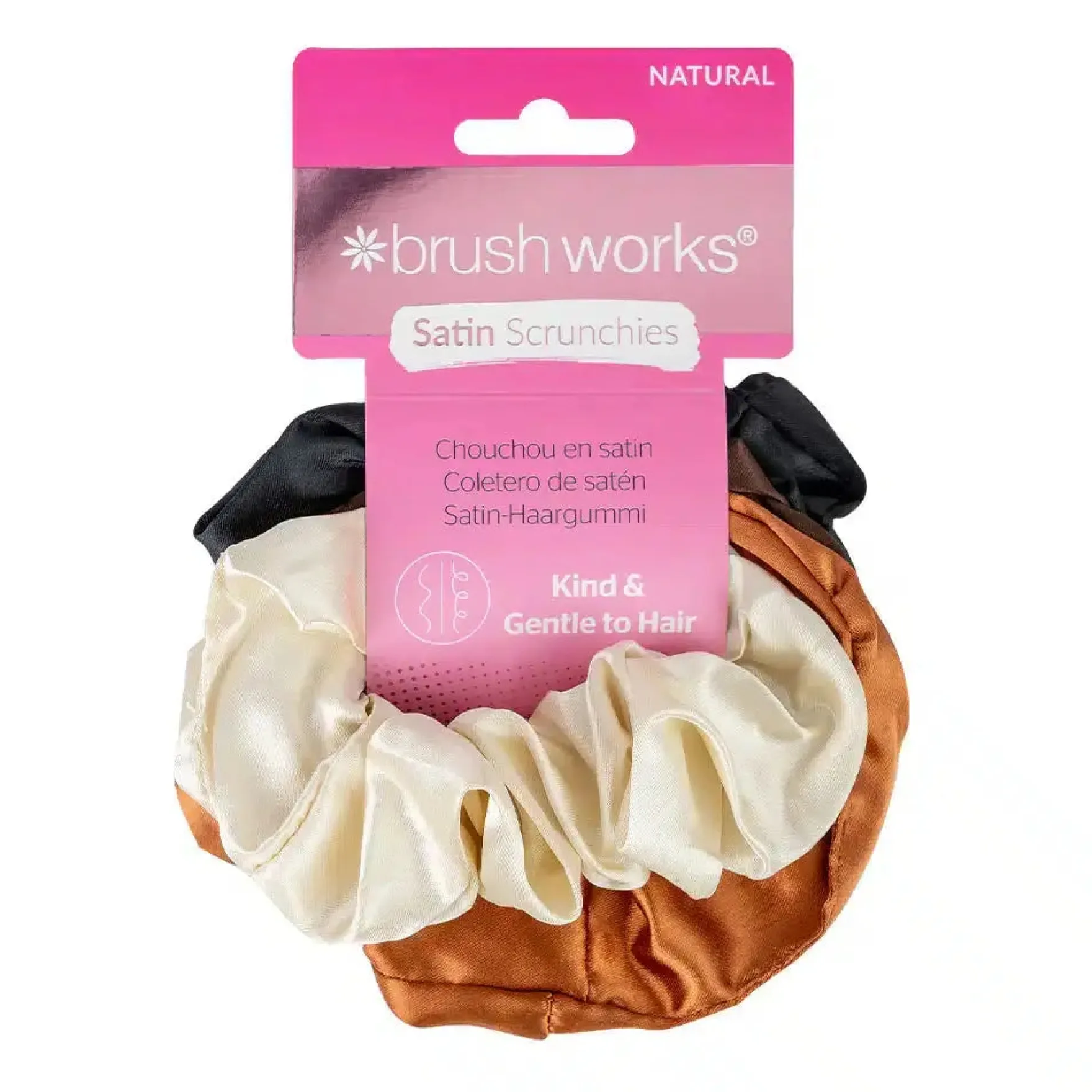 Nude Satin Scrunchies Set