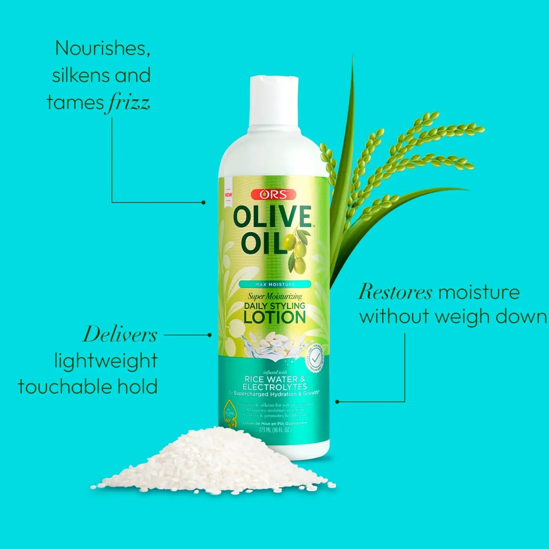 Olive Oil Max Moisture Rice Water Styling Lotion