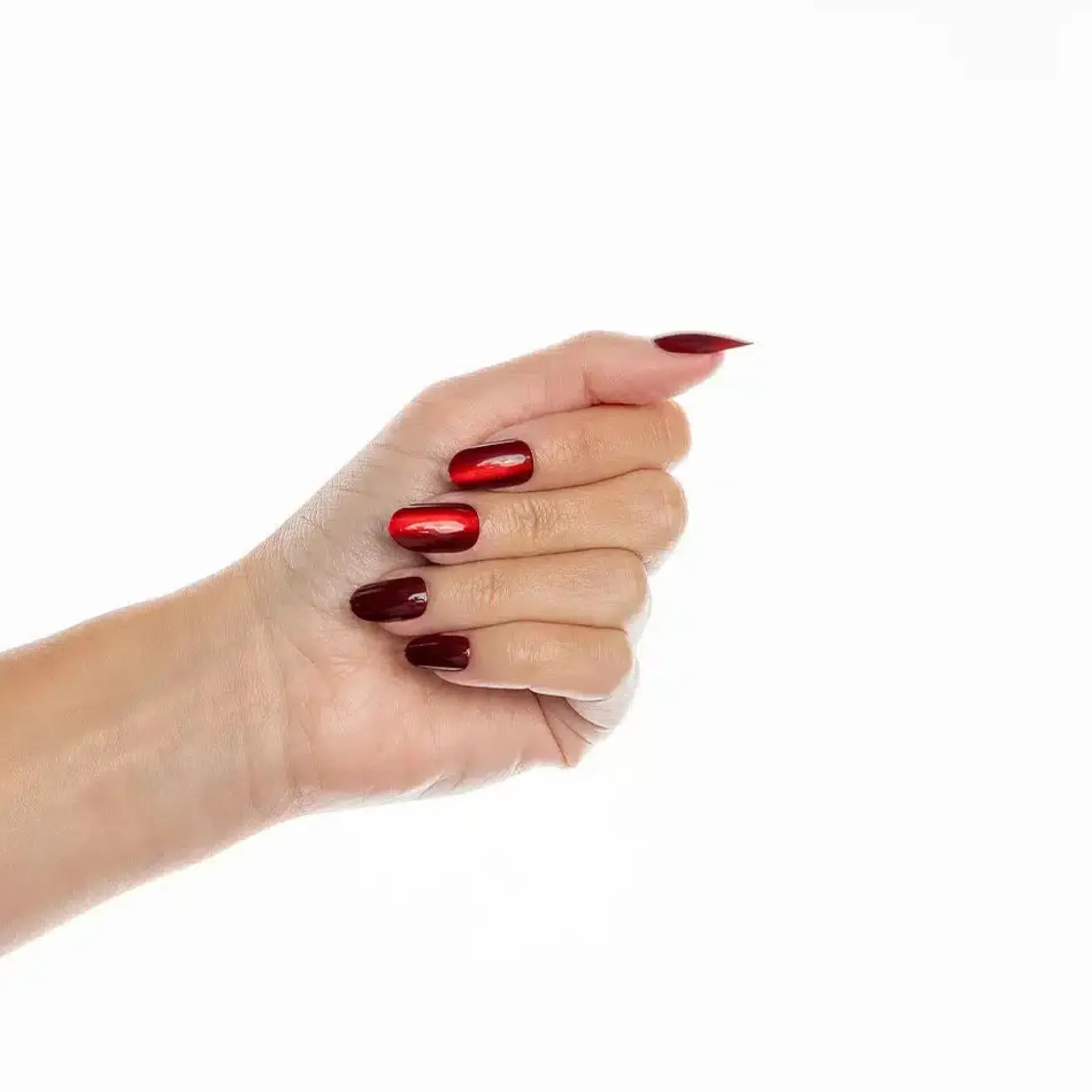 Oval Cherry Kiss Cat Eye Nails