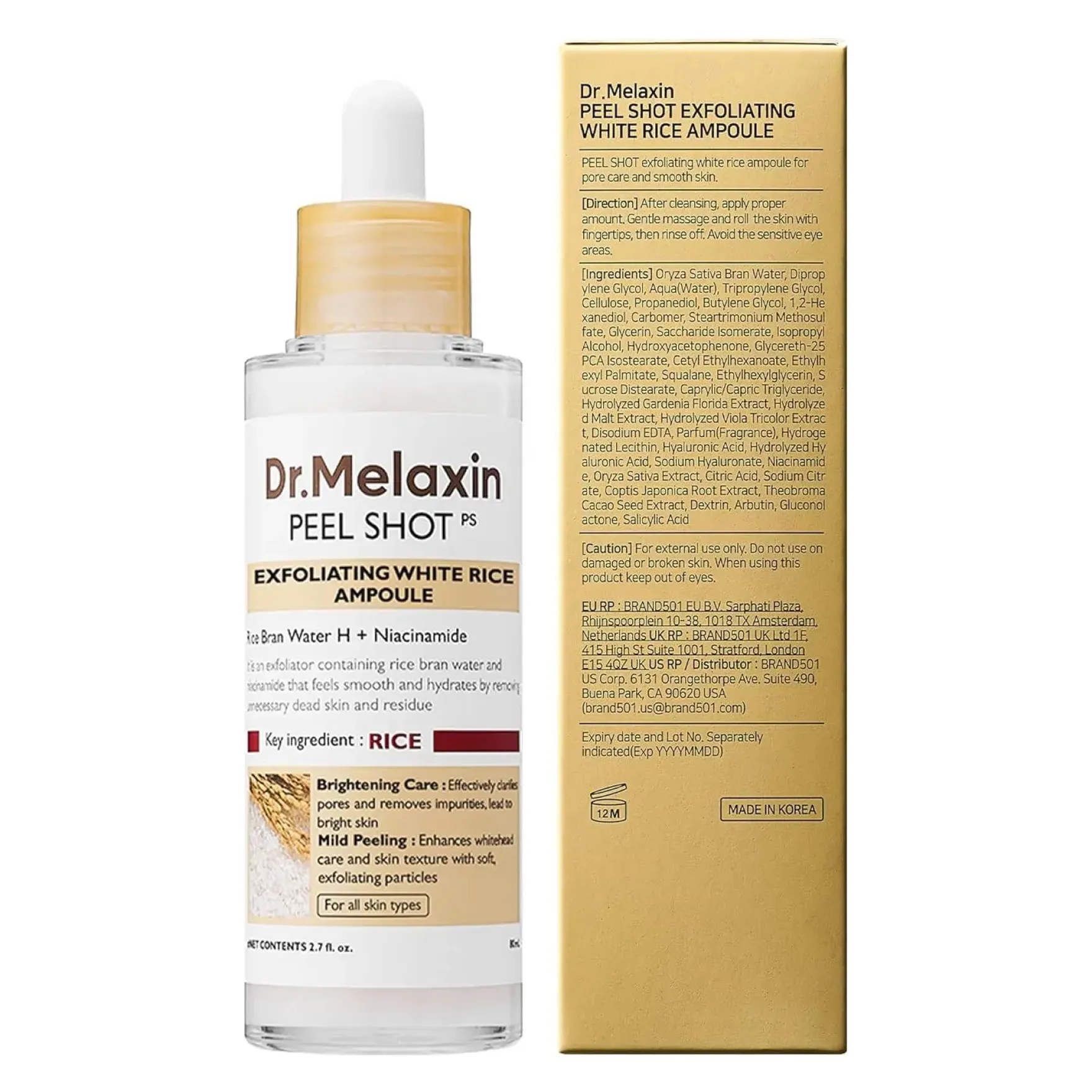 Peel Shot Exfoliant White Rice Ampoule