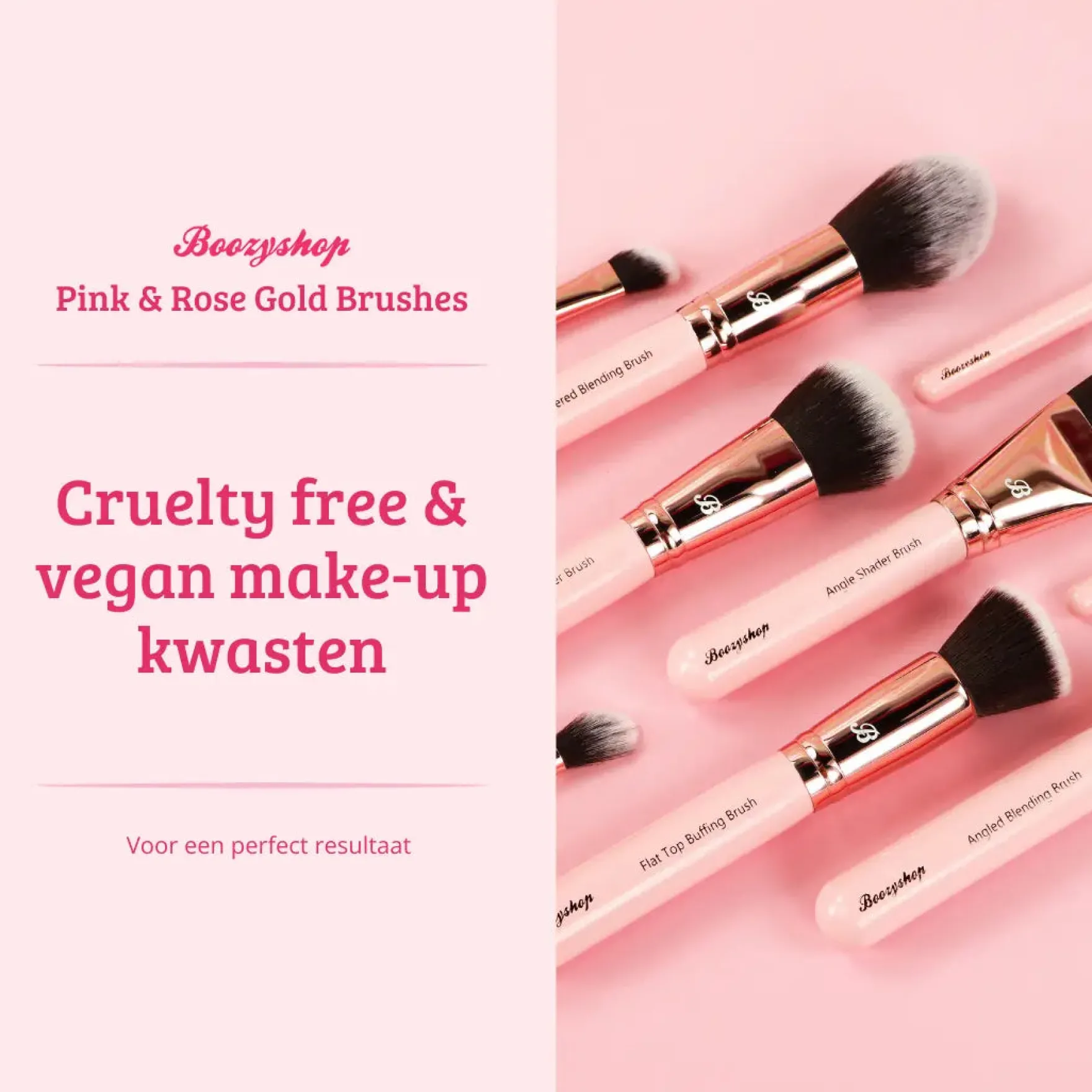 Pink & Rose Gold Angled Blending Brush