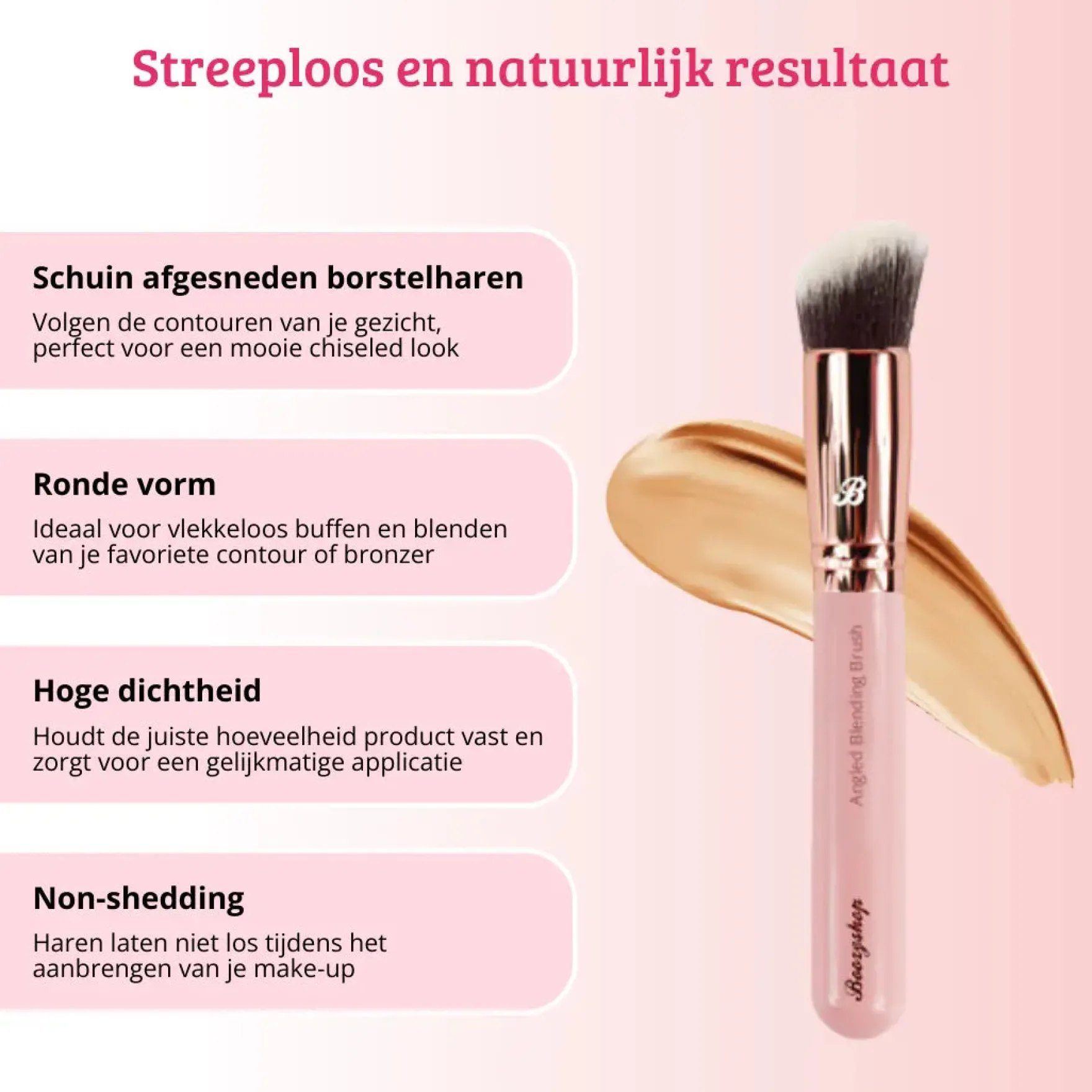 Pink & Rose Gold Angled Blending Brush