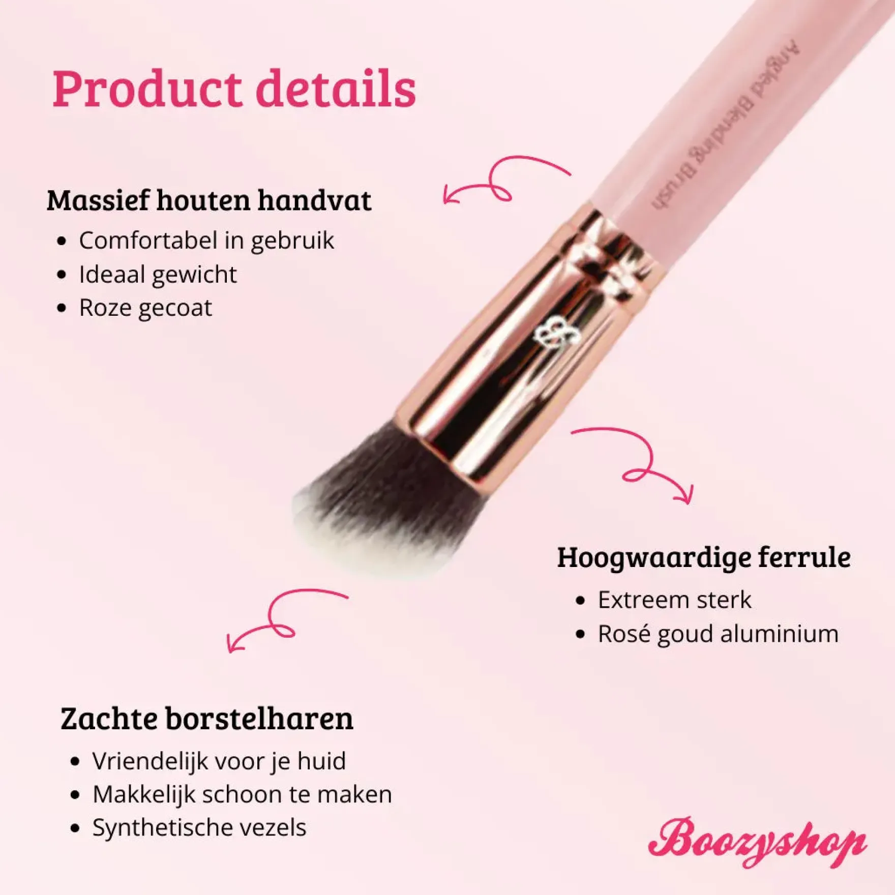 Pink & Rose Gold Angled Blending Brush