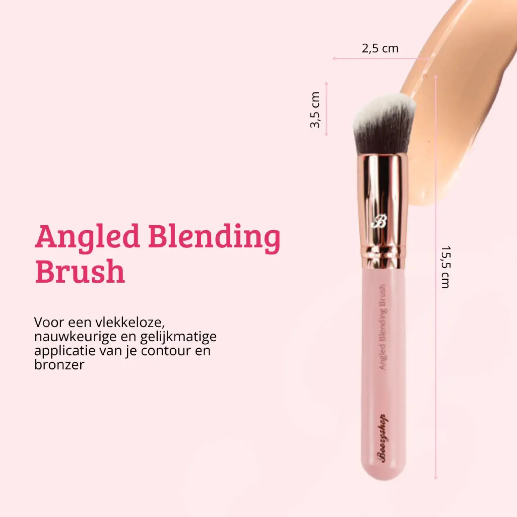 Pink & Rose Gold Angled Blending Brush