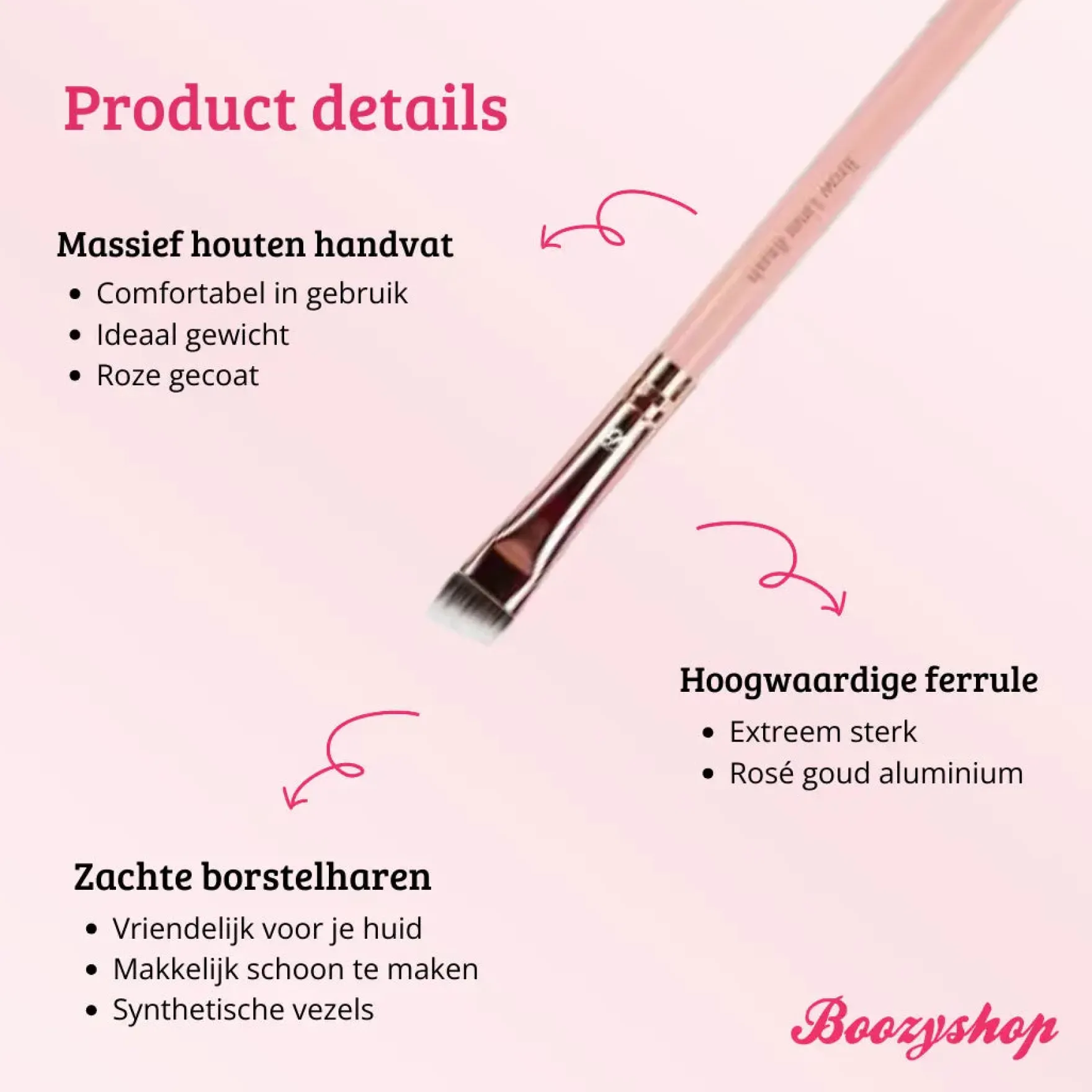Pink & Rose Gold Brow Liner Brush