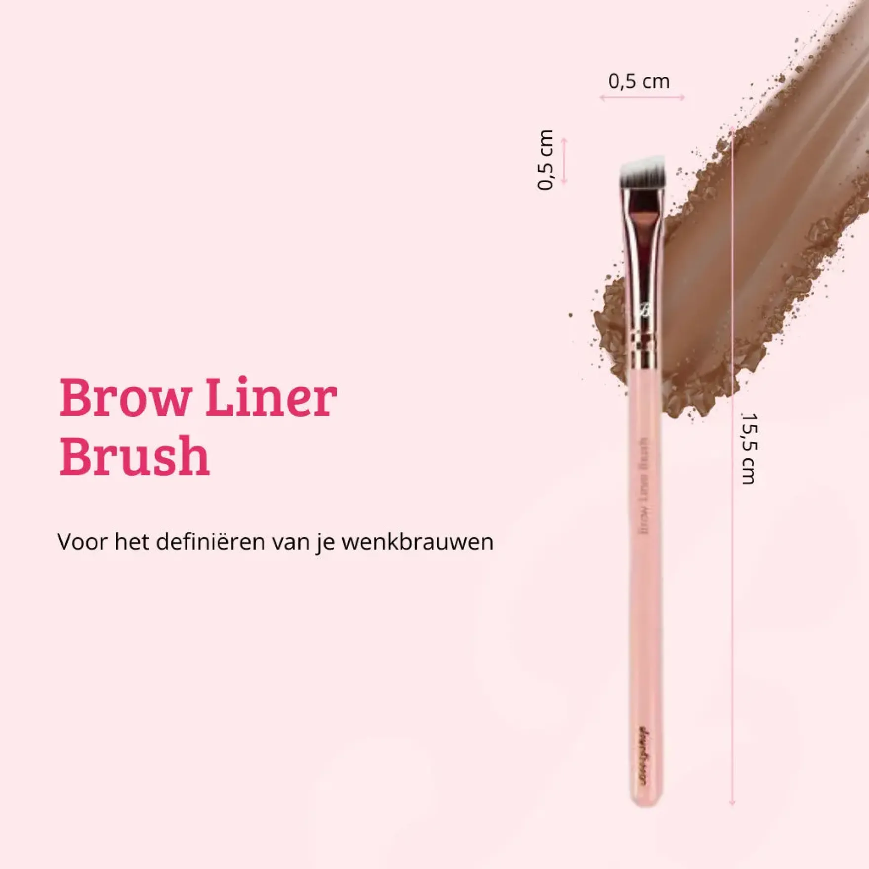 Pink & Rose Gold Brow Liner Brush
