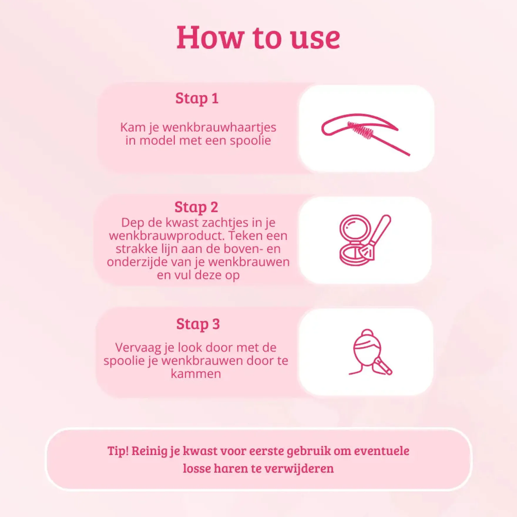 Pink & Rose Gold Brow Liner Brush