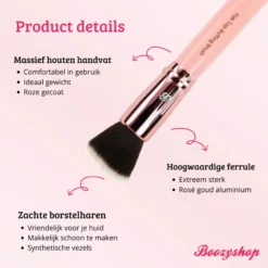 Pink & Rose Gold Flat Top Buffing Brush