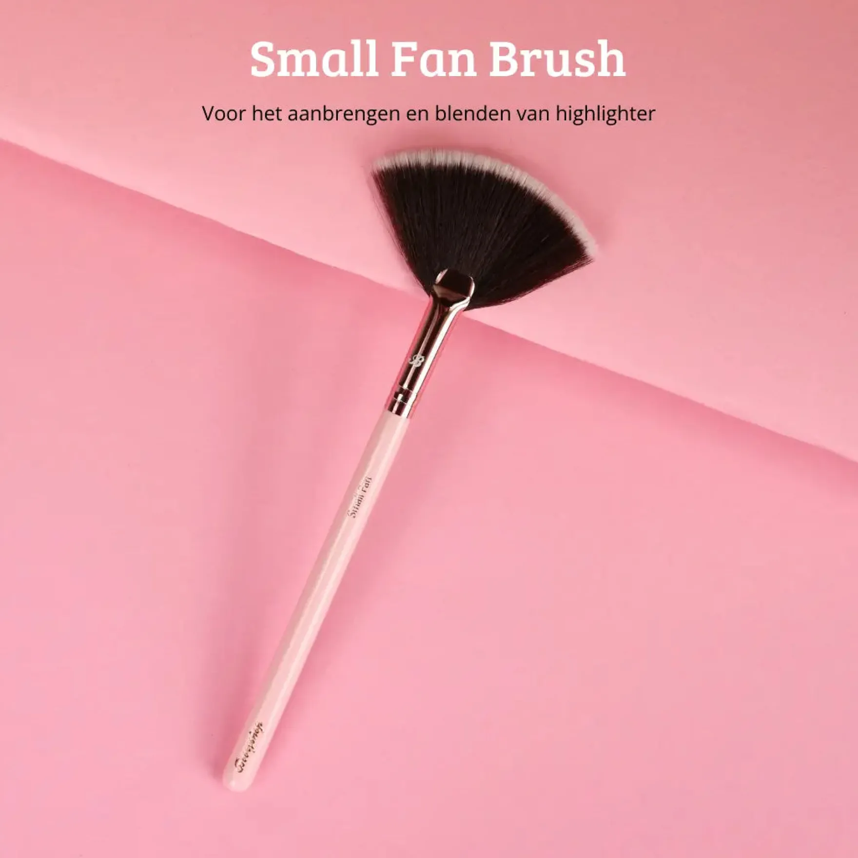 Pink & Rose Gold Small Fan Brush