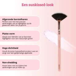 Pink & Rose Gold Small Fan Brush