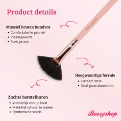 Pink & Rose Gold Small Fan Brush