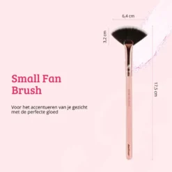 Pink & Rose Gold Small Fan Brush