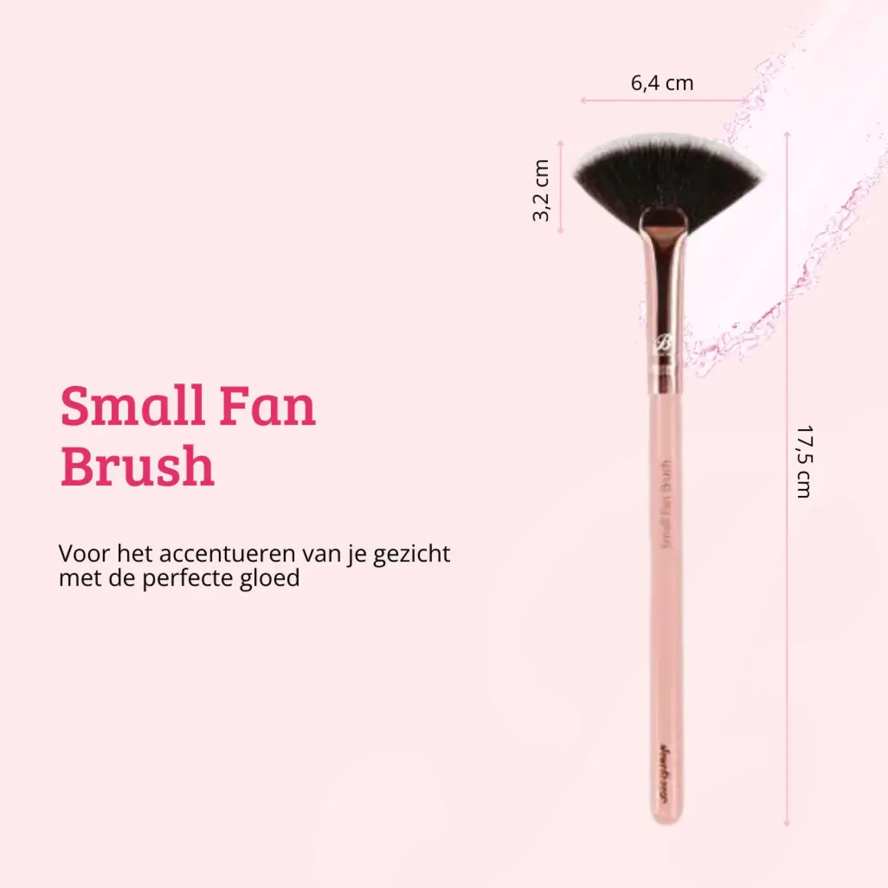 Pink & Rose Gold Small Fan Brush