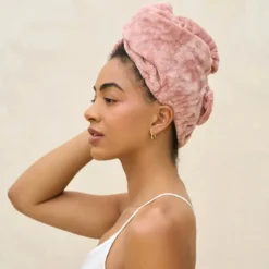 Plush Microfiber Hair Towel Turban Terracotta