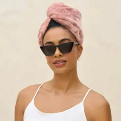 Plush Microfiber Hair Towel Turban Terracotta