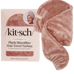 Plush Microfiber Hair Towel Turban Terracotta