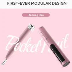 PocketNail PC100GR Innovative Pen-Shaped Portable Nail Drill Modular Version Pleasing Pink