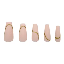Press On French Nails Nude Goldstrike
