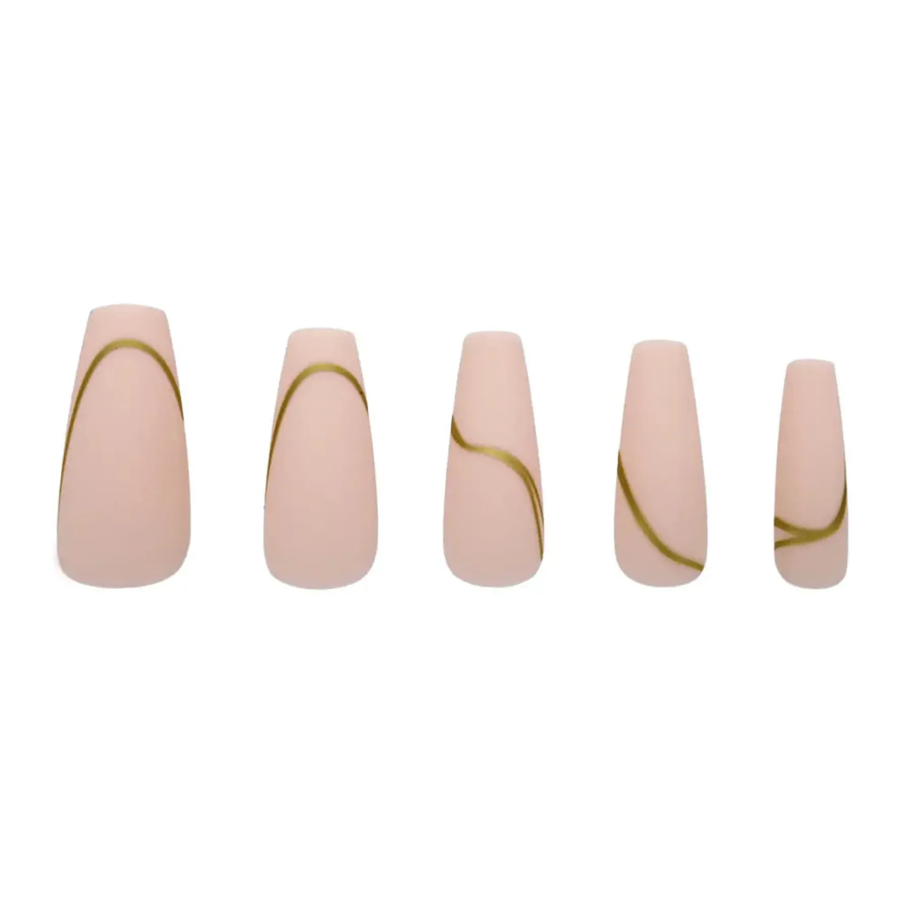 Press On French Nails Nude Goldstrike