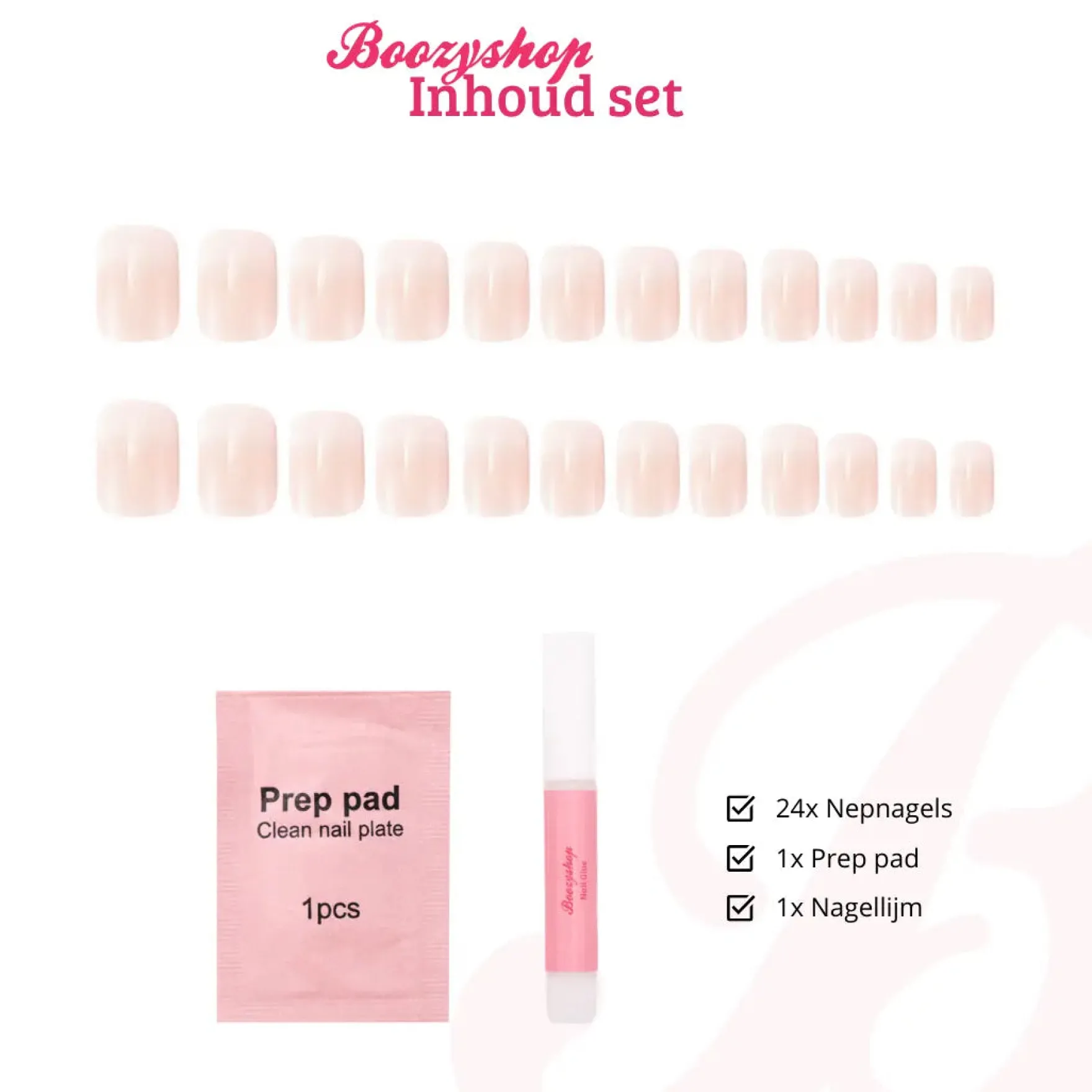 Press On French Nails Ombre Soft Pink