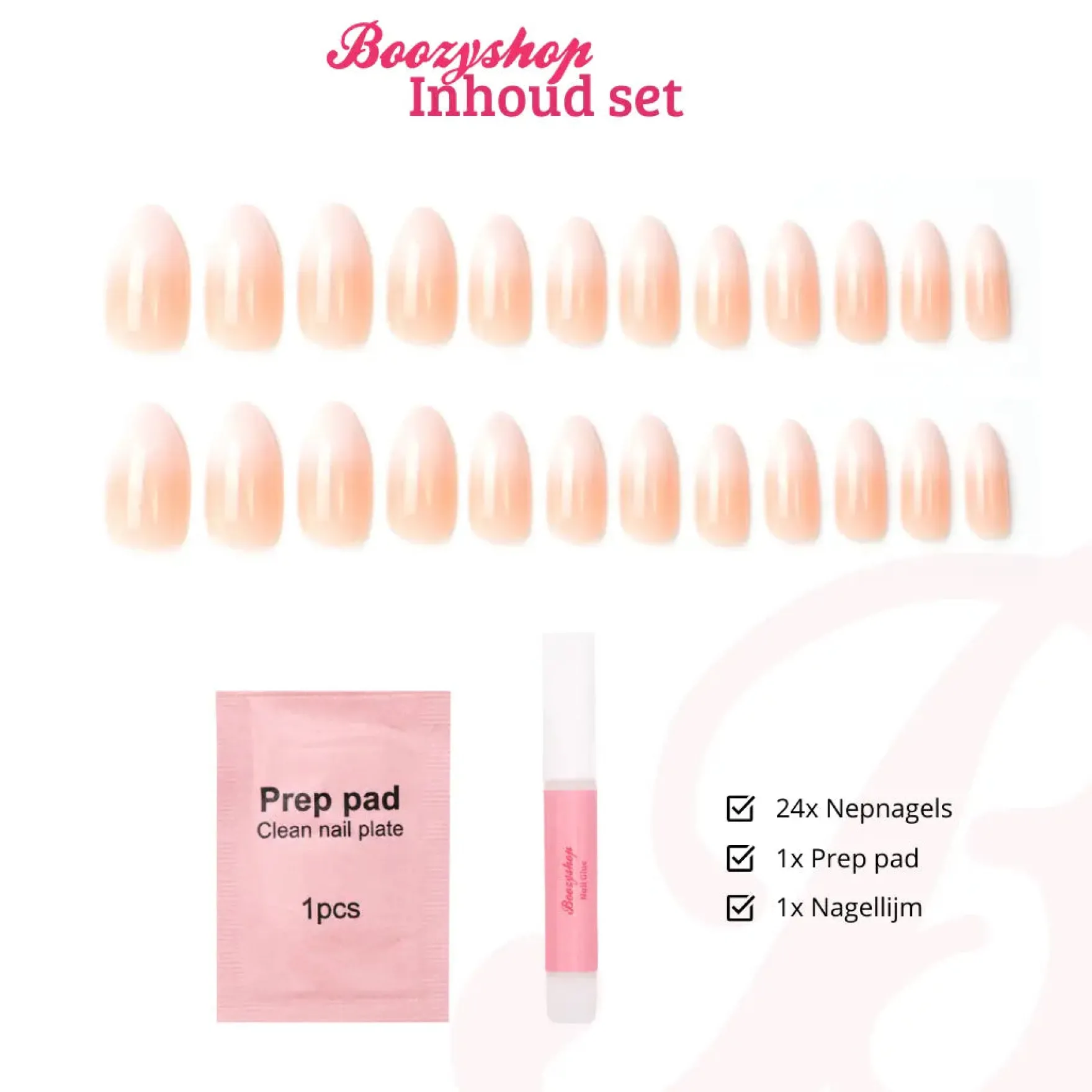 Press On French Nails Ombre Nude