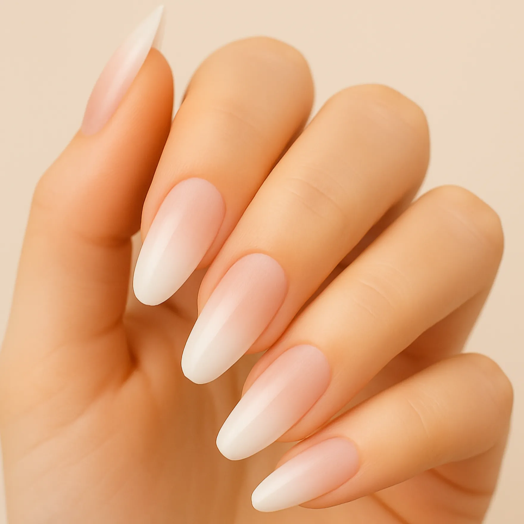 Press On French Nails Ombre Nude