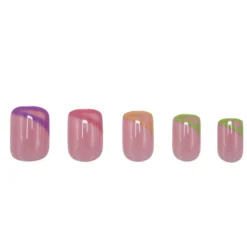 Press On French Nails Triangle Multicolor