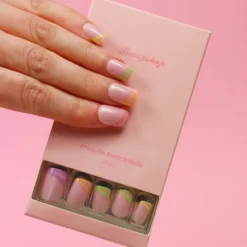 Press On French Nails Triangle Multicolor