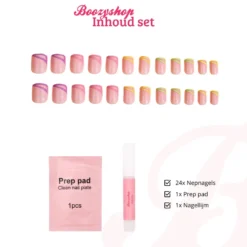 Press On French Nails Triangle Multicolor