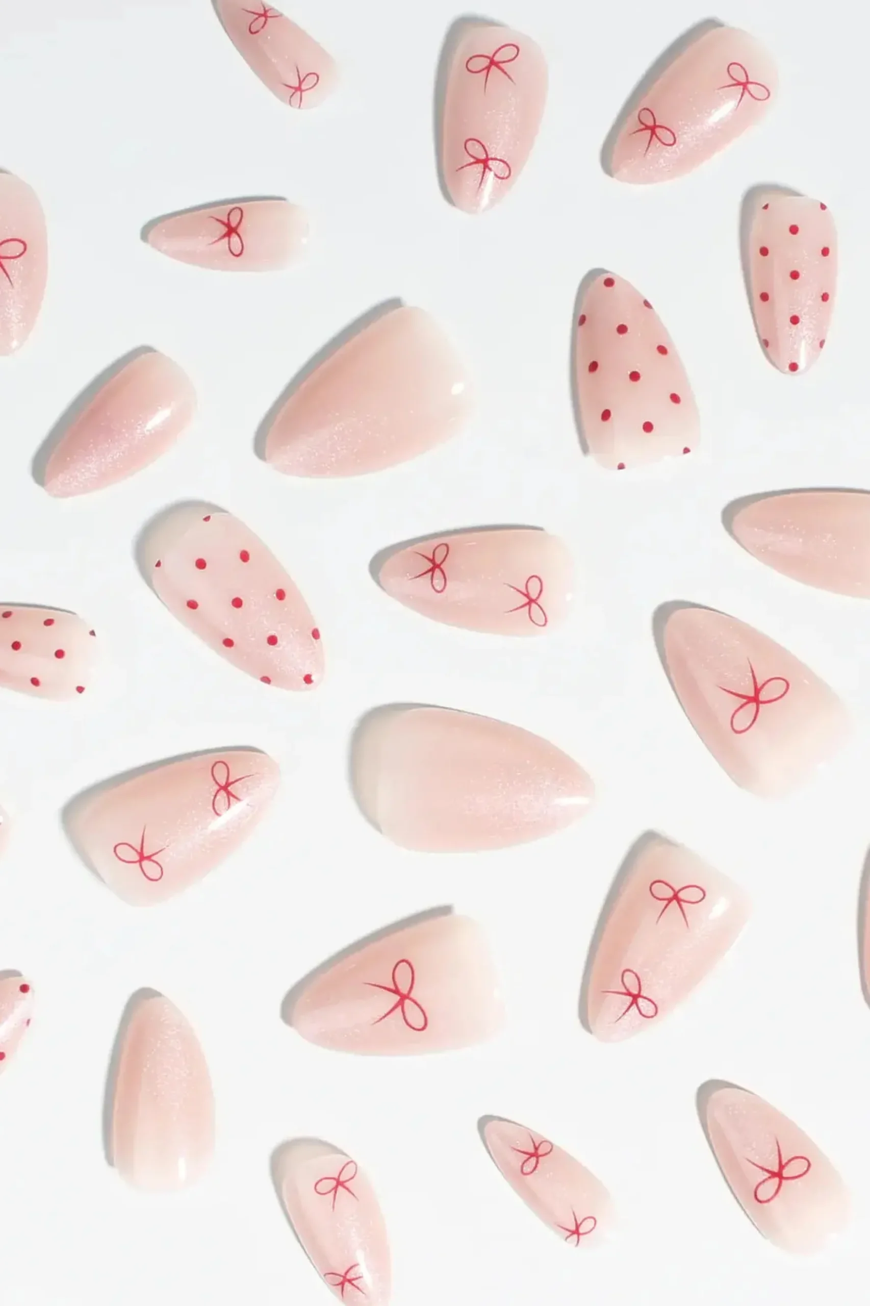 Press-On Nails Berry Bows